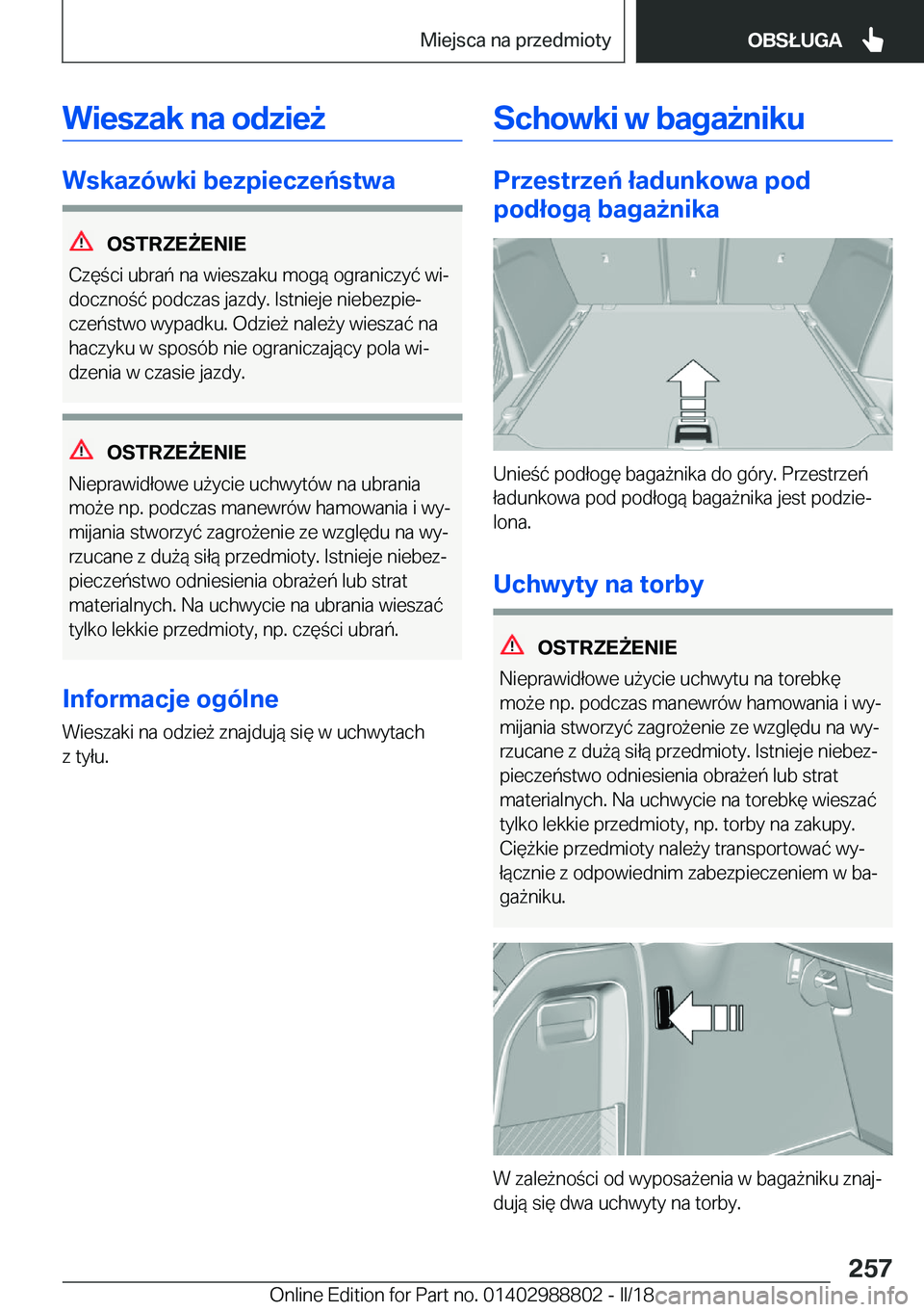 BMW X5 2018  Instrukcja obsługi (in Polish) �W�i�e�s�z�a�k��n�a��o�d�z�i�e9
�W�s�k�a�z�