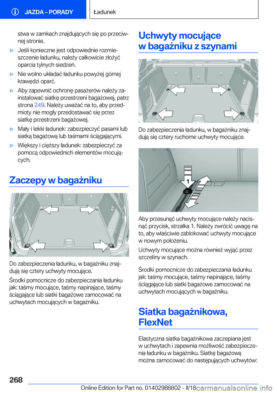BMW X5 2018  Instrukcja obsługi (in Polish) �s�t�w�a� �w� �z�a�m�k�a�c�h� �z�n�a�j�d�u�j�