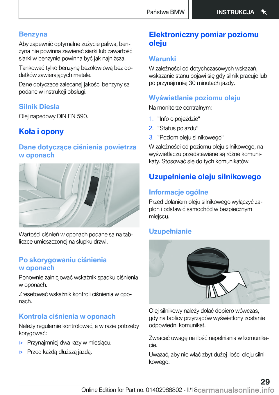 BMW X5 2018  Instrukcja obsługi (in Polish) �B�e�n�z�y�n�a
�A�b�y� �z�a�p�e�w�n�i�
