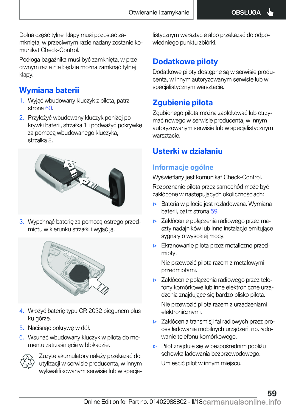 BMW X5 2018  Instrukcja obsługi (in Polish) �D�o�l�n�a� �c�z�