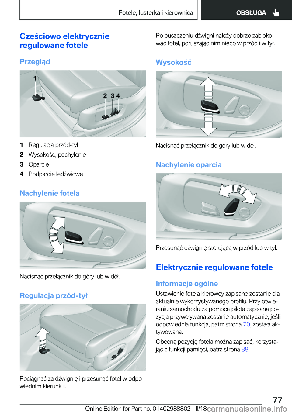 BMW X5 2018  Instrukcja obsługi (in Polish) �C�z�