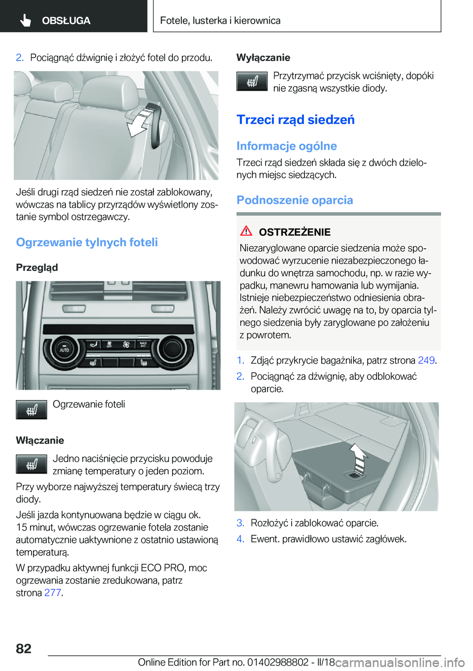 BMW X5 2018  Instrukcja obsługi (in Polish) �2�.�P�o�c�i�
