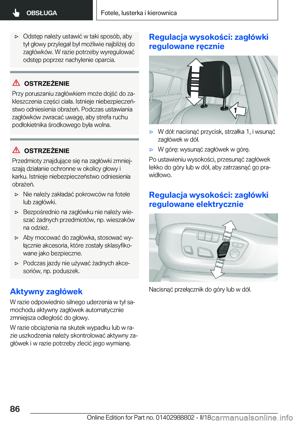 BMW X5 2018  Instrukcja obsługi (in Polish) 'x�O�d�s�t�