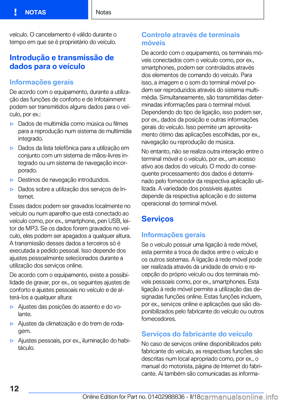 BMW X5 2018  Manual do condutor (in Portuguese) �v�e�