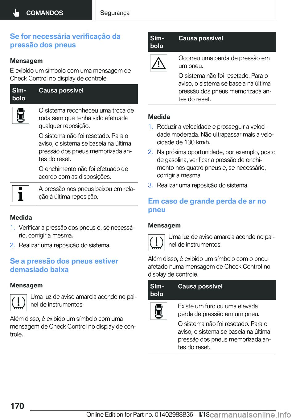 BMW X5 2018  Manual do condutor (in Portuguese) �S�e��f�o�r��n�e�c�e�s�s�á�r�i�a��v�e�r�i�f�i�c�a�