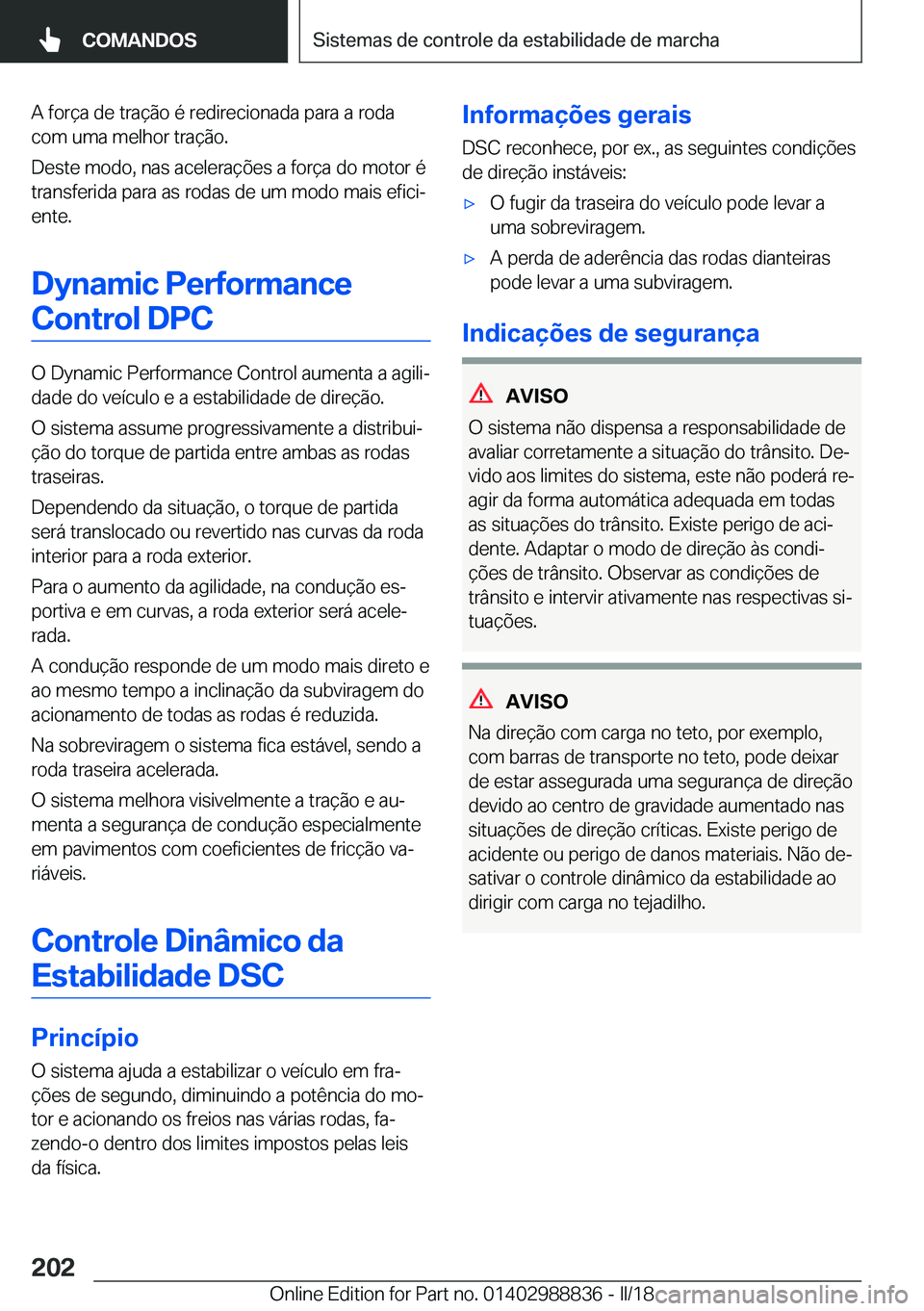 BMW X5 2018  Manual do condutor (in Portuguese) �A� �f�o�r�