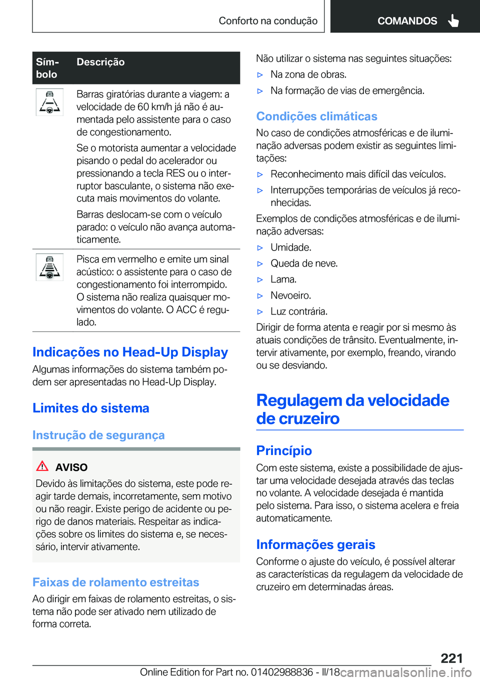 BMW X5 2018  Manual do condutor (in Portuguese) �S�