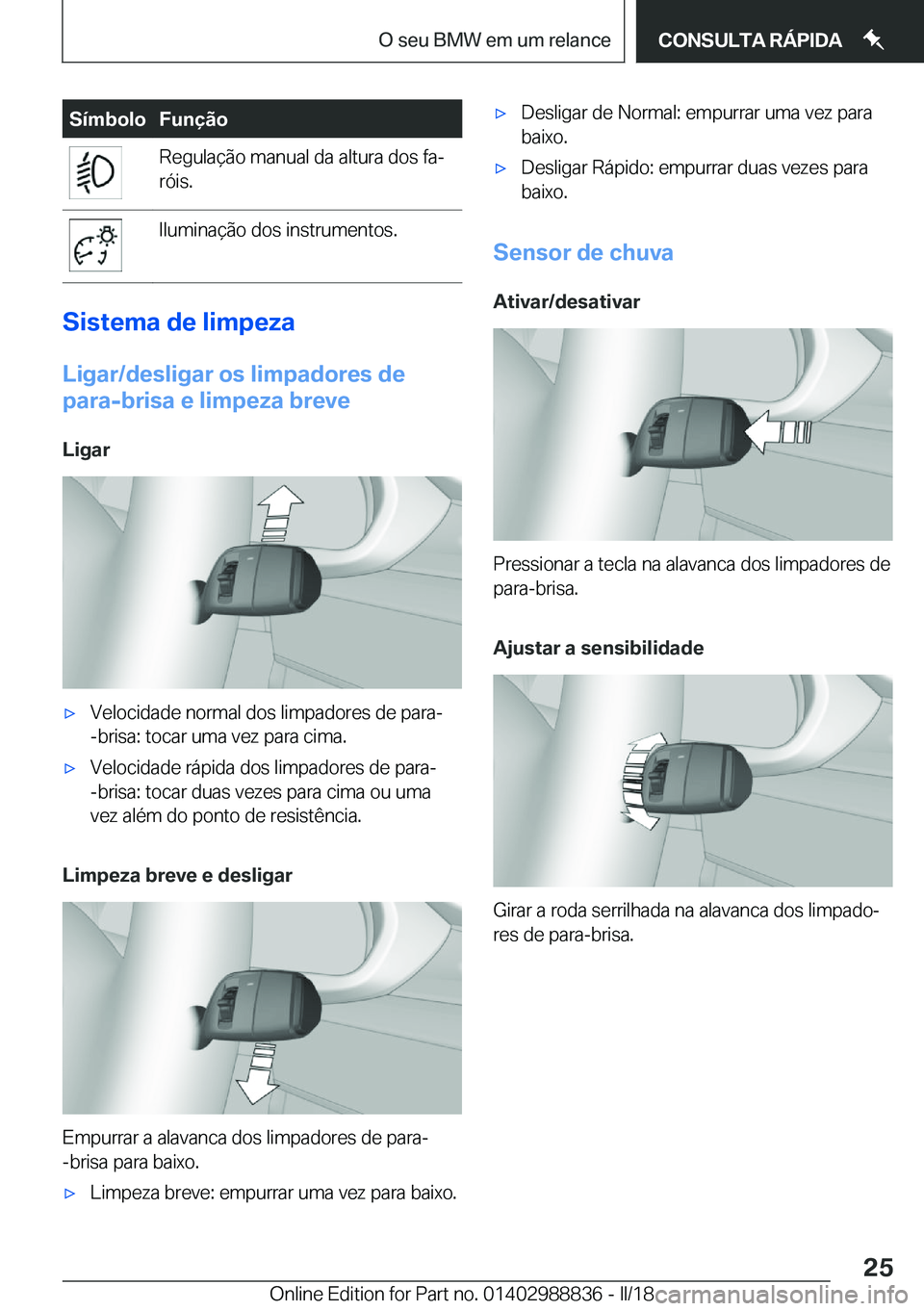 BMW X5 2018  Manual do condutor (in Portuguese) �S�