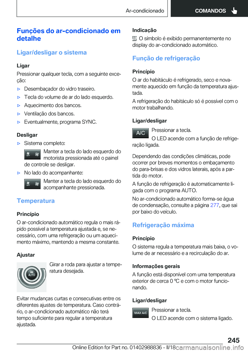 BMW X5 2018  Manual do condutor (in Portuguese) �F�u�n�