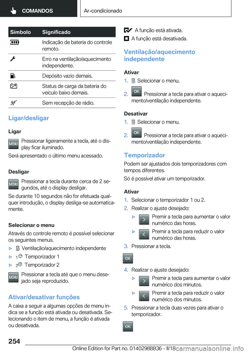 BMW X5 2018  Manual do condutor (in Portuguese) �S�