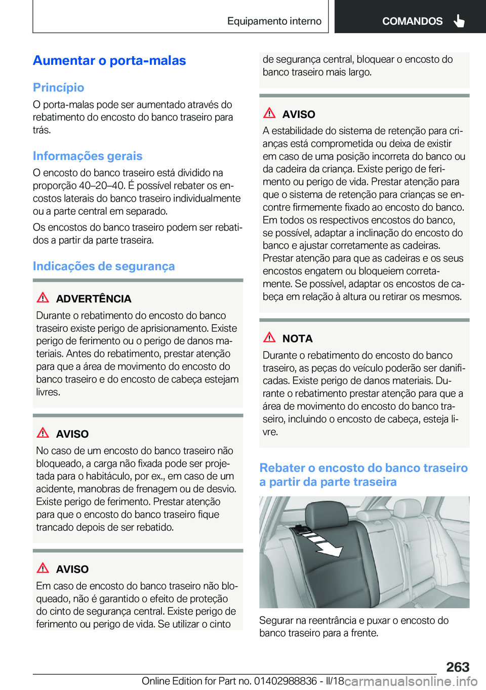 BMW X5 2018  Manual do condutor (in Portuguese) �A�u�m�e�n�t�a�r��o��p�o�r�t�a�-�m�a�l�a�s�P�r�i�n�c�