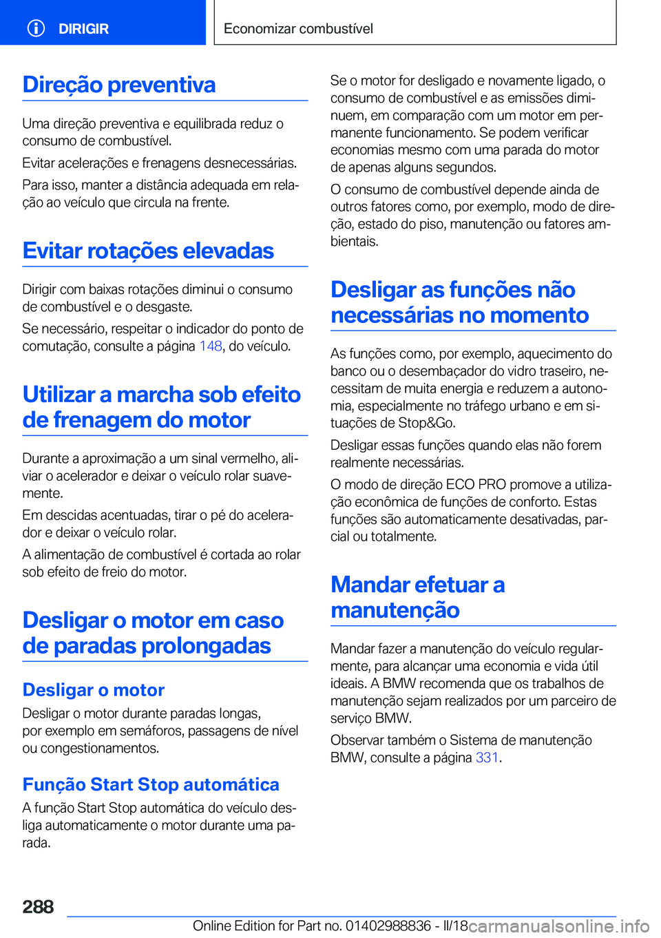 BMW X5 2018  Manual do condutor (in Portuguese) �D�i�r�e�