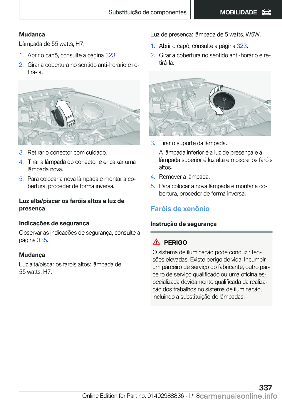 BMW X5 2018  Manual do condutor (in Portuguese) �M�u�d�a�n�