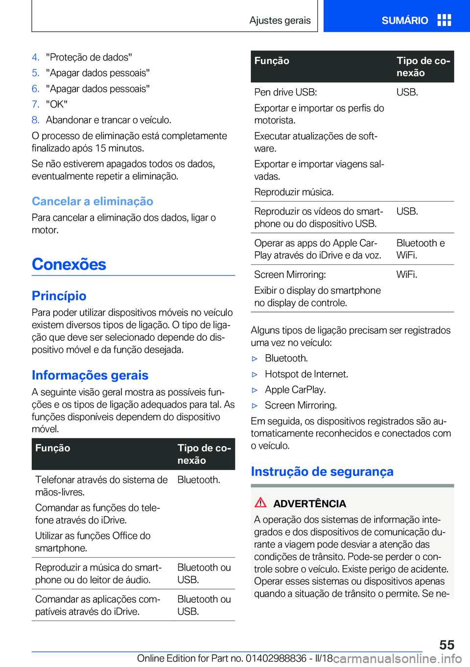 BMW X5 2018  Manual do condutor (in Portuguese) �4�.�"�P�r�o�t�e�