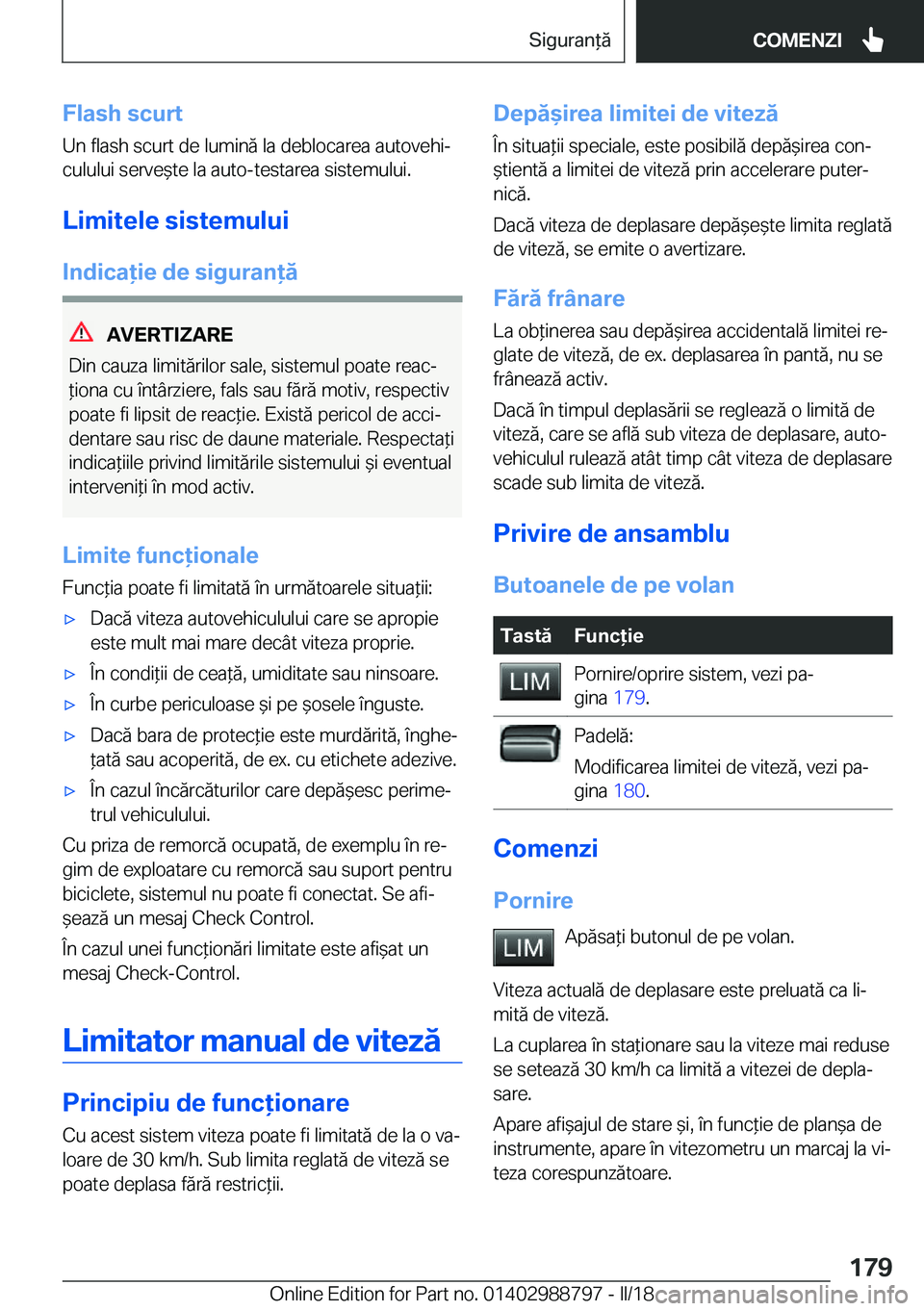 BMW X5 2018  Ghiduri De Utilizare (in Romanian) �F�l�a�s�h��s�c�u�r�t�U�n� �f�l�a�s�h� �s�c�u�r�t� �d�e� �l�u�m�i�n�