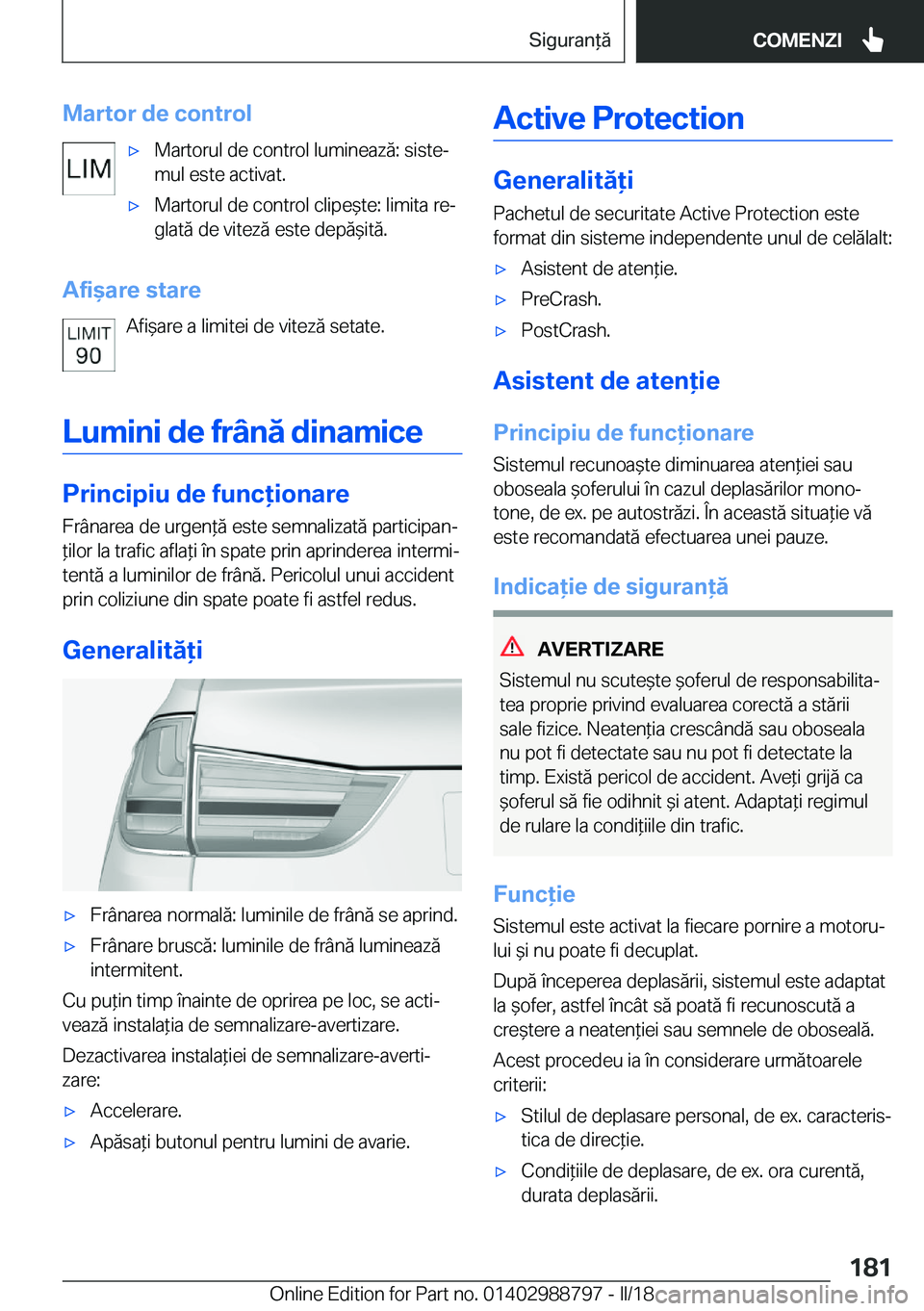 BMW X5 2018  Ghiduri De Utilizare (in Romanian) �M�a�r�t�o�r��d�e��c�o�n�t�r�o�l'x�M�a�r�t�o�r�u�l� �d�e� �c�o�n�t�r�o�l� �l�u�m�i�n�e�a�z�