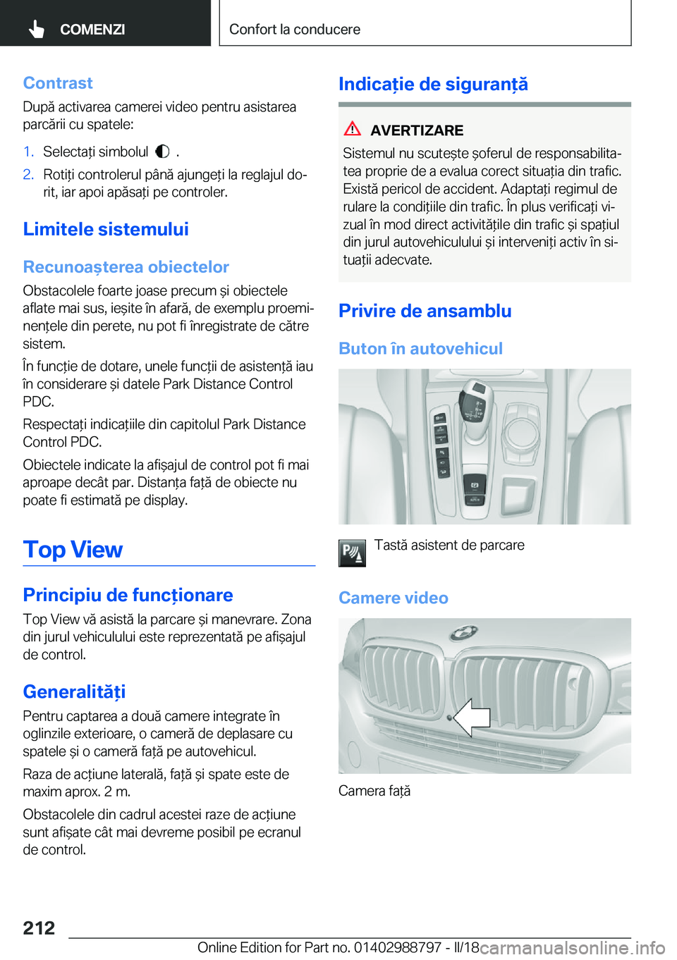 BMW X5 2018  Ghiduri De Utilizare (in Romanian) �C�o�n�t�r�a�s�t
�D�u�p�