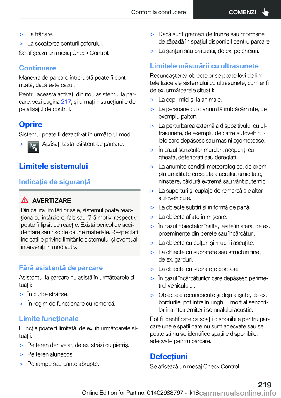 BMW X5 2018  Ghiduri De Utilizare (in Romanian) 'x�L�a� �f�r�