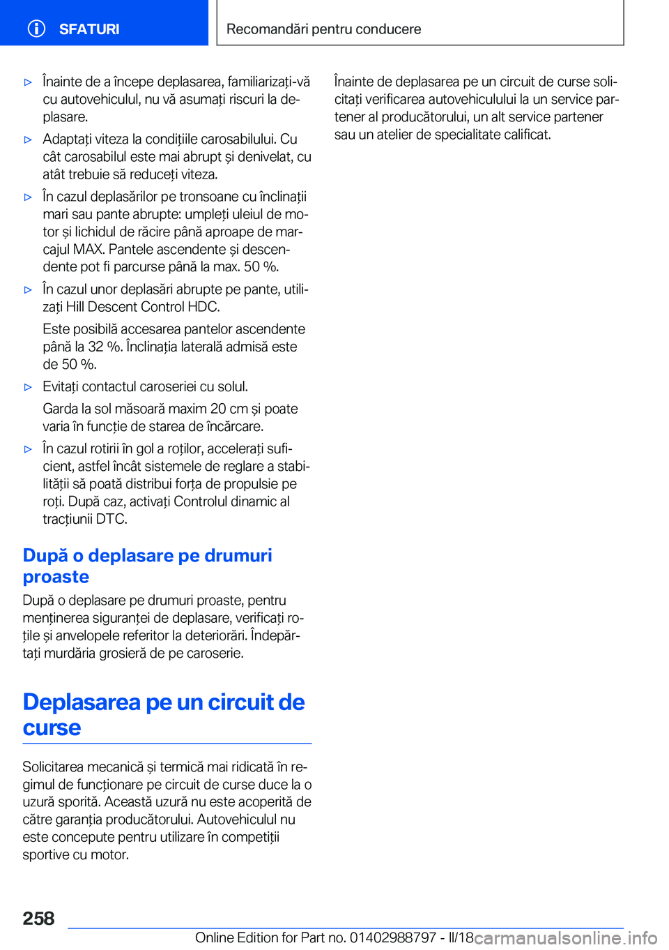BMW X5 2018  Ghiduri De Utilizare (in Romanian) 'x�