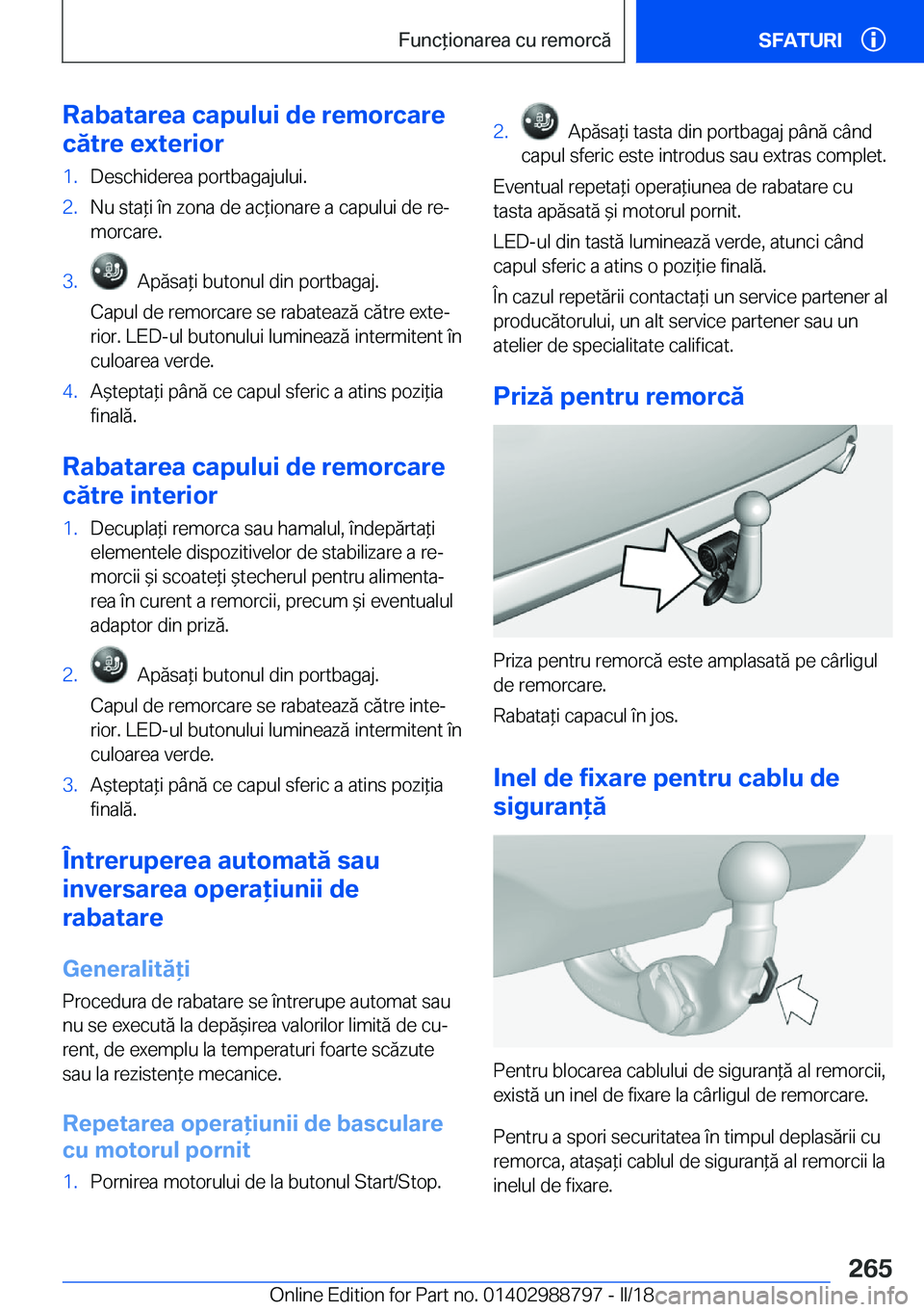 BMW X5 2018  Ghiduri De Utilizare (in Romanian) �R�a�b�a�t�a�r�e�a��c�a�p�u�l�u�i��d�e��r�e�m�o�r�c�a�r�e
�c�