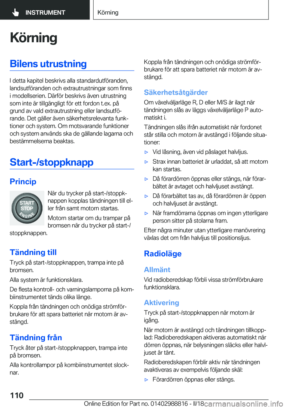 BMW X5 2018  InstruktionsbÖcker (in Swedish) �K�