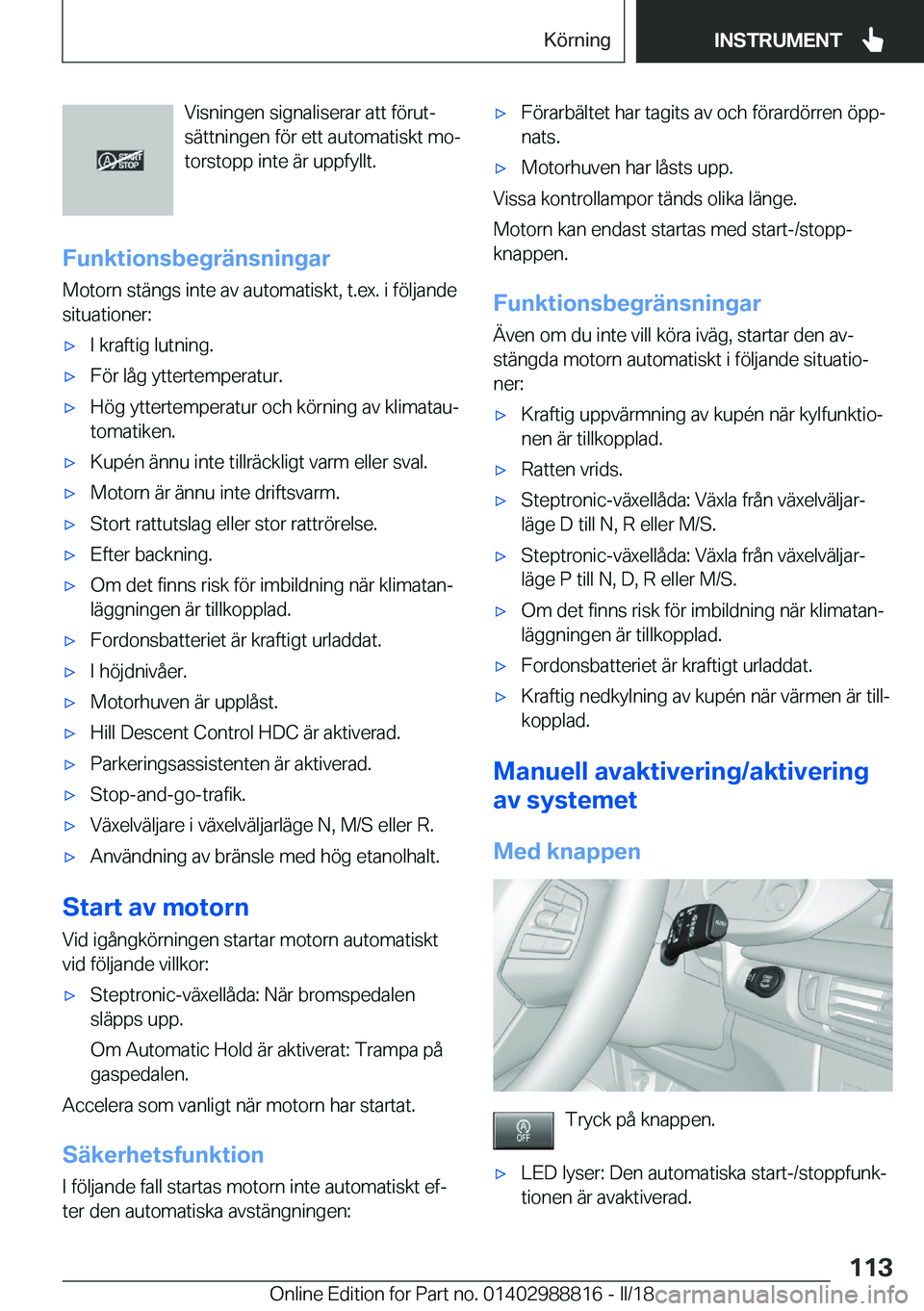 BMW X5 2018  InstruktionsbÖcker (in Swedish) �V�i�s�n�i�n�g�e�n� �s�i�g�n�a�l�i�s�e�r�a�r� �a�t�t� �f�