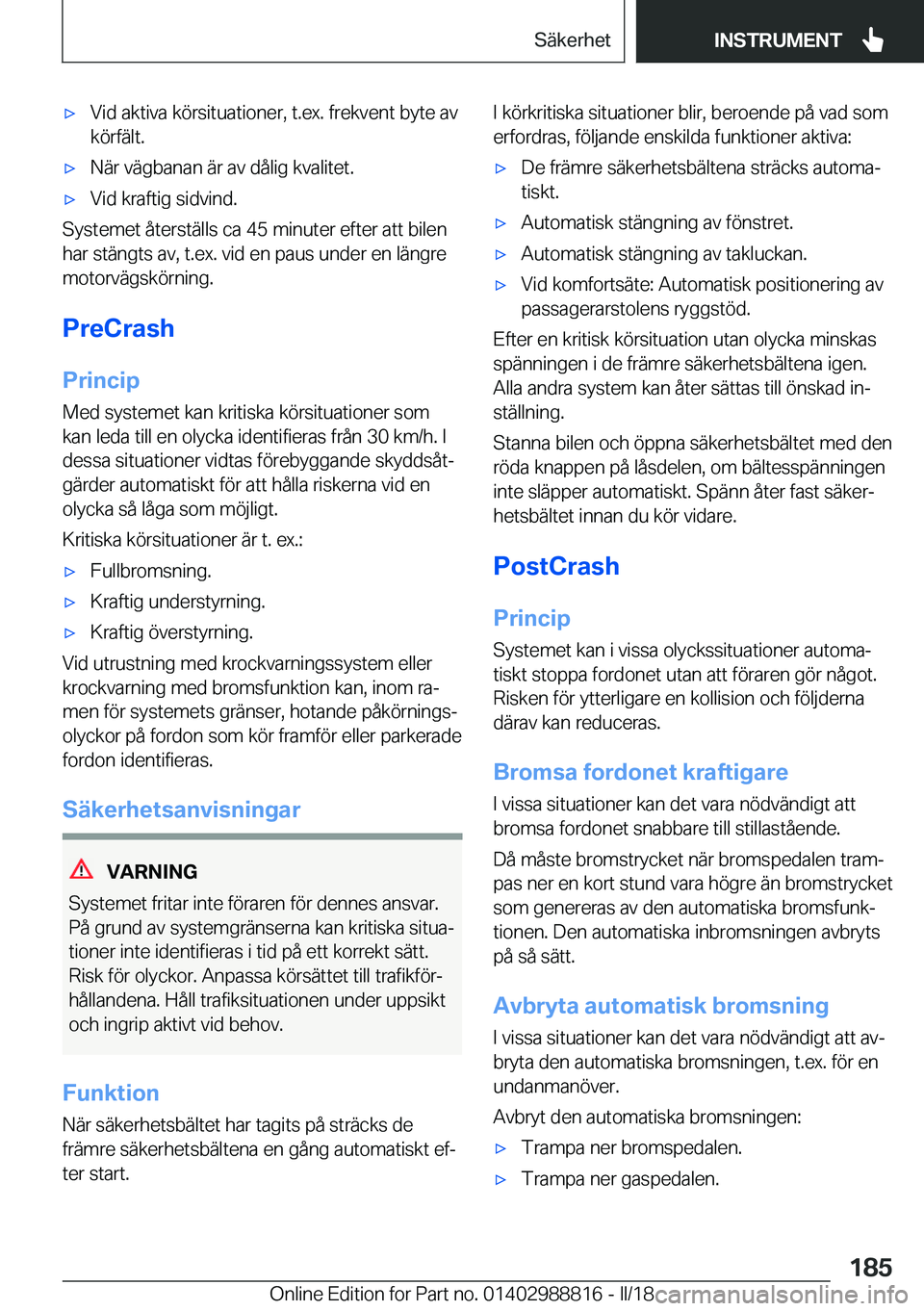 BMW X5 2018  InstruktionsbÖcker (in Swedish) x�V�i�d� �a�k�t�i�v�a� �k�