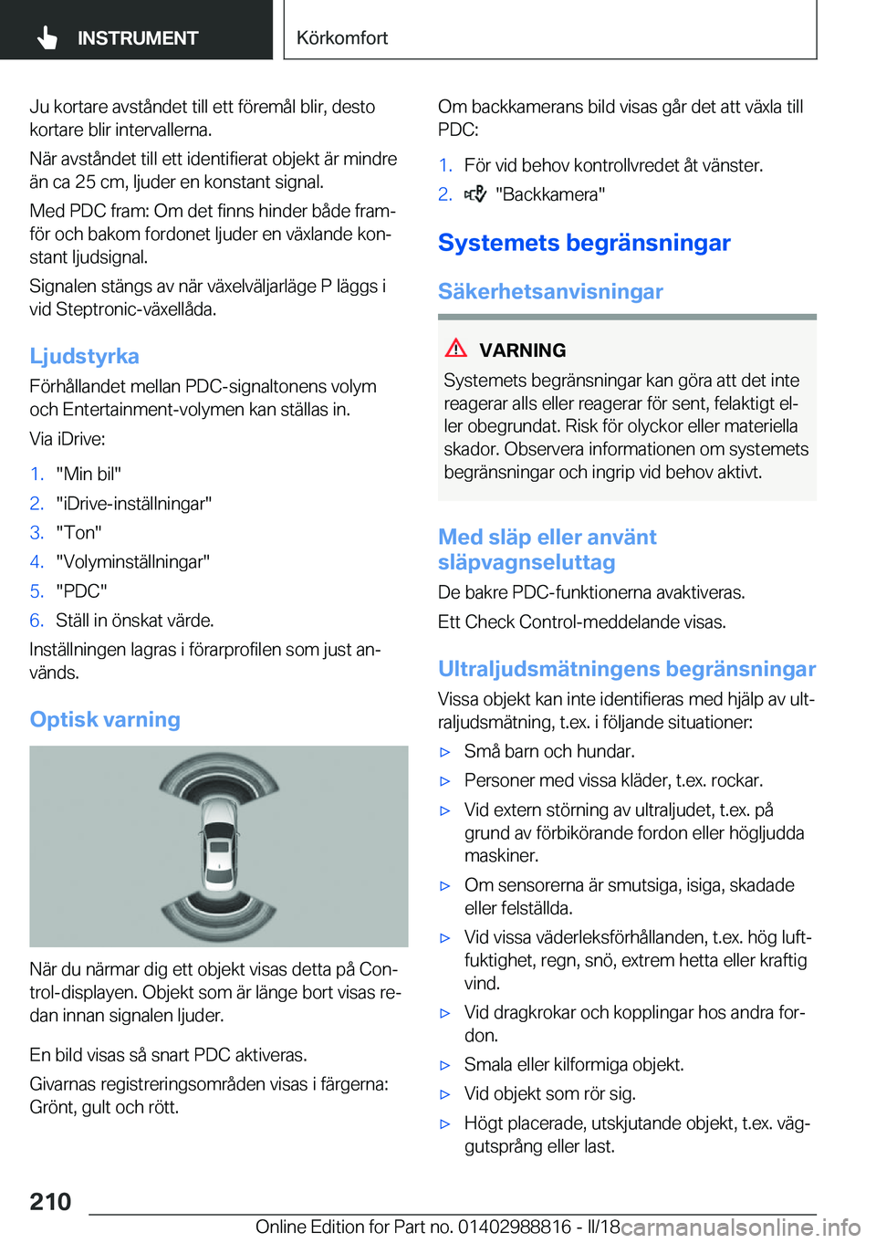 BMW X5 2018  InstruktionsbÖcker (in Swedish) �J�u� �k�o�r�t�a�r�e� �a�v�s�t�å�n�d�e�t� �t�i�l�l� �e�t�t� �f�