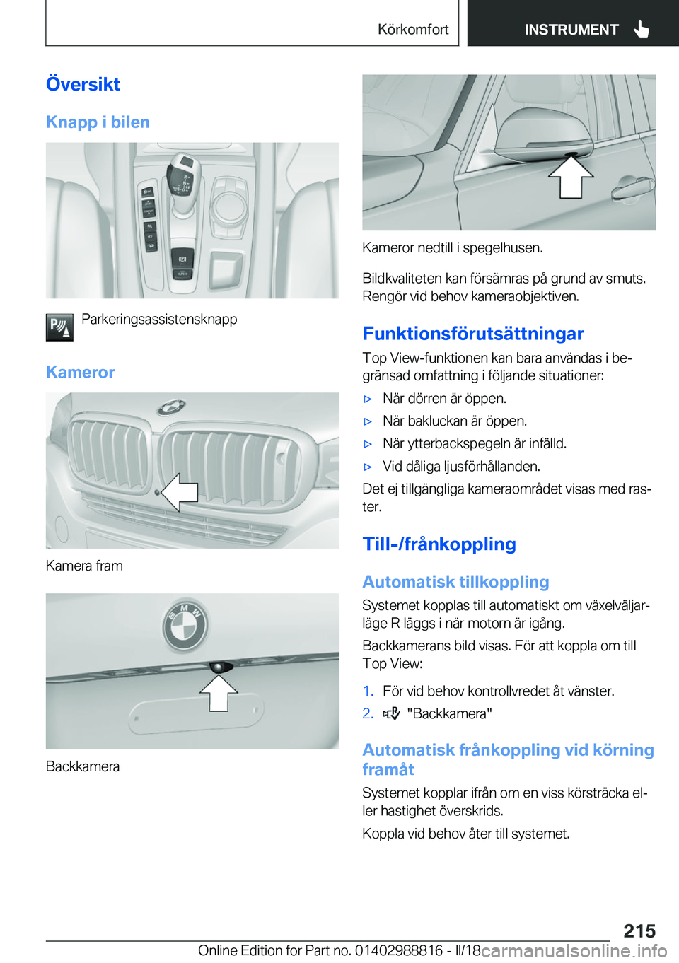BMW X5 2018  InstruktionsbÖcker (in Swedish) �
