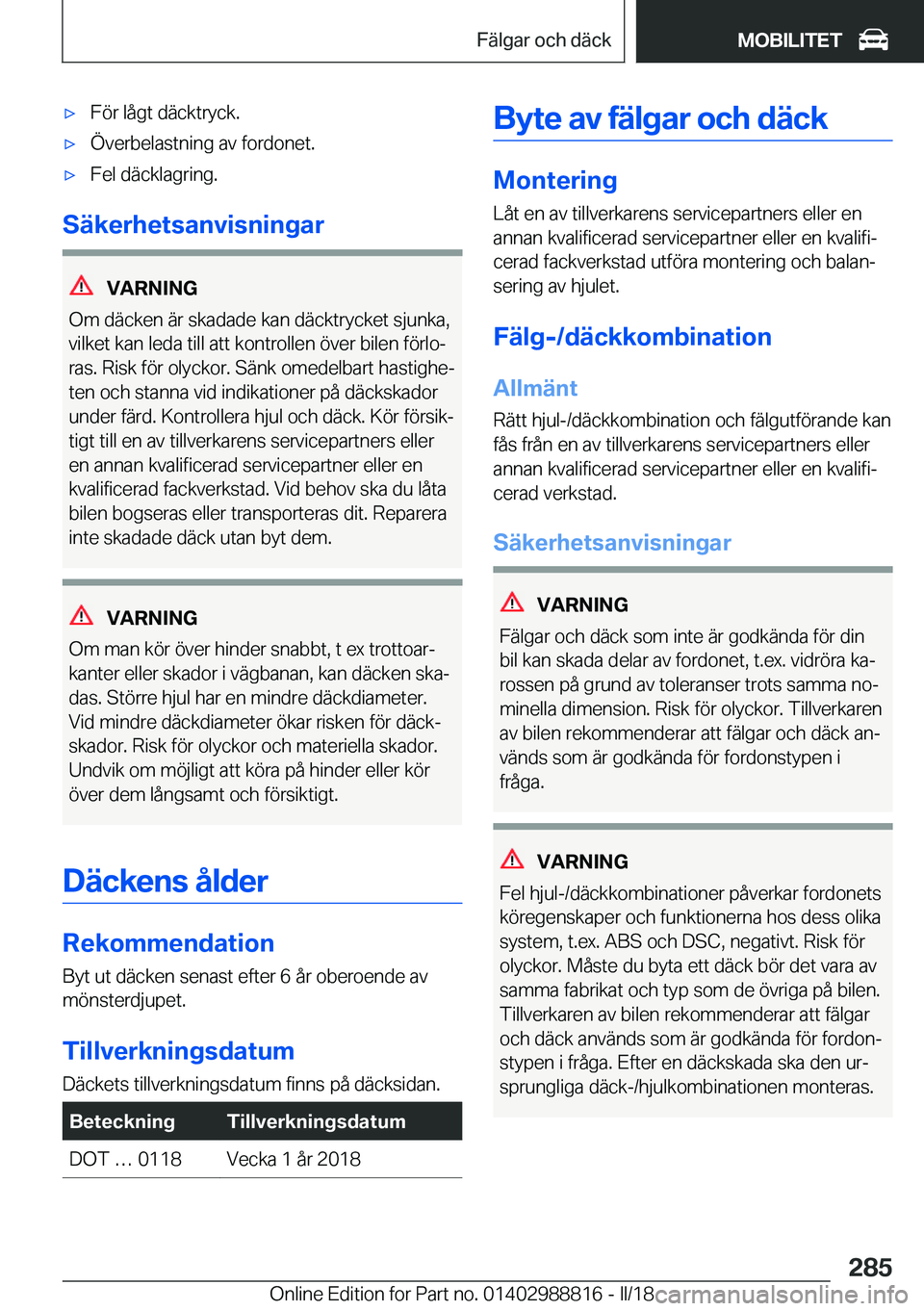 BMW X5 2018  InstruktionsbÖcker (in Swedish) x�F�