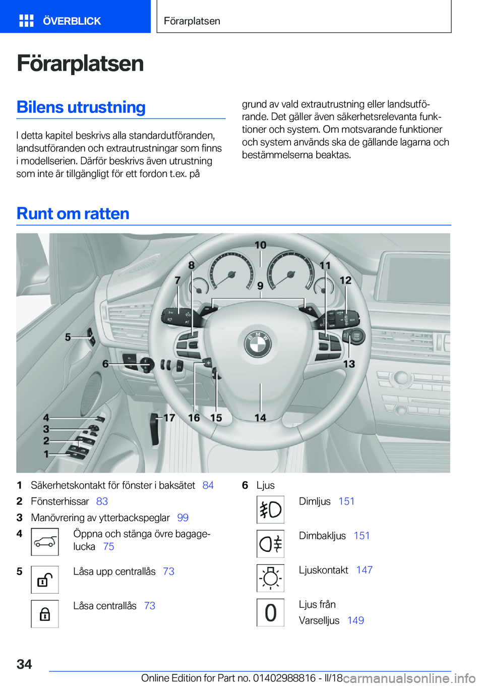 BMW X5 2018  InstruktionsbÖcker (in Swedish) �F�