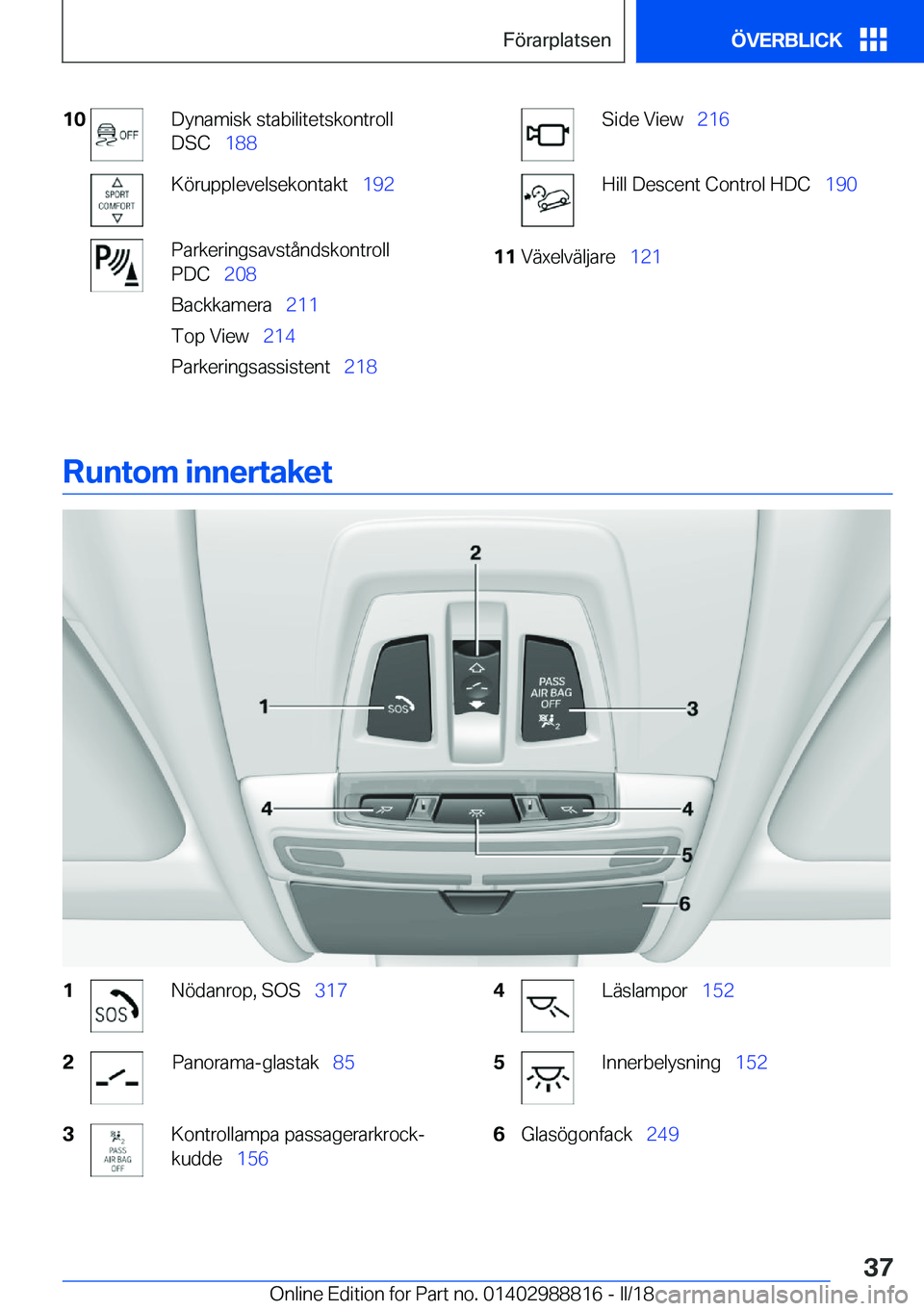 BMW X5 2018  InstruktionsbÖcker (in Swedish) �1�0�D�y�n�a�m�i�s�k� �s�t�a�b�i�l�i�t�e�t�s�k�o�n�t�r�o�l�l
�D�S�C\_ �1�8�8�K�