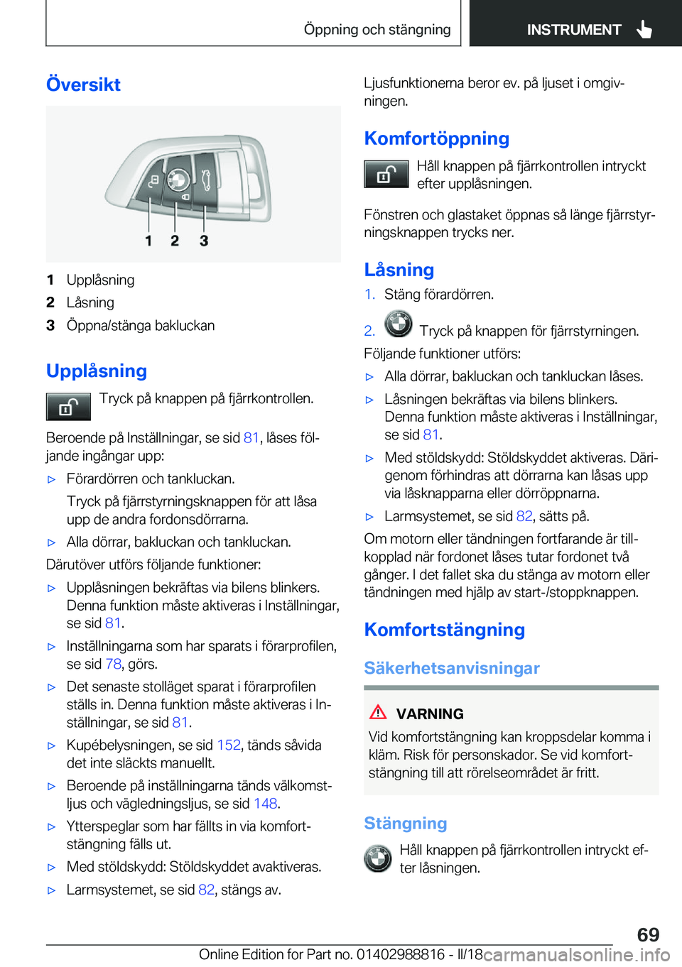 BMW X5 2018  InstruktionsbÖcker (in Swedish) �