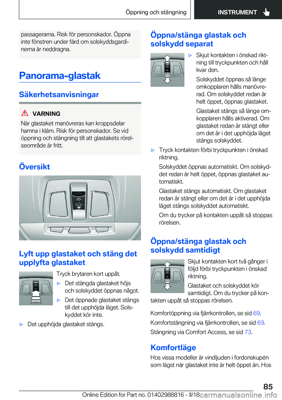 BMW X5 2018  InstruktionsbÖcker (in Swedish) �p�a�s�s�a�g�e�r�a�r�n�a�.� �R�i�s�k� �f�