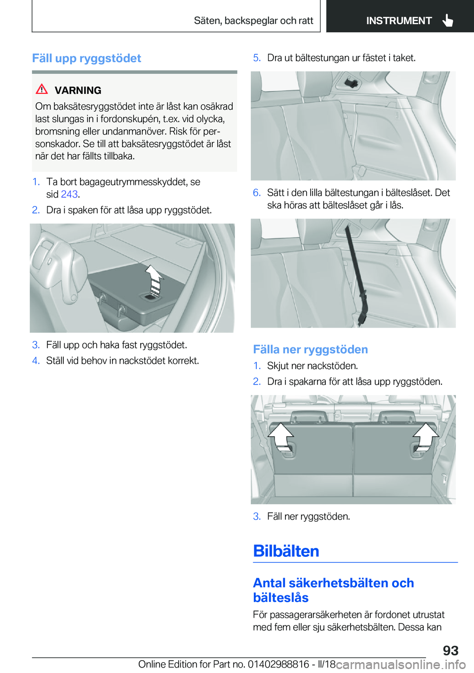 BMW X5 2018  InstruktionsbÖcker (in Swedish) �F�ä�l�l��u�p�p��r�y�g�g�s�t�