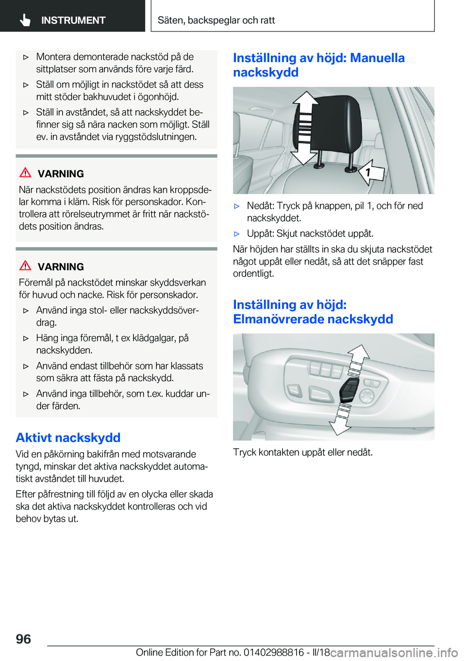 BMW X5 2018  InstruktionsbÖcker (in Swedish) x�M�o�n�t�e�r�a� �d�e�m�o�n�t�e�r�a�d�e� �n�a�c�k�s�t�