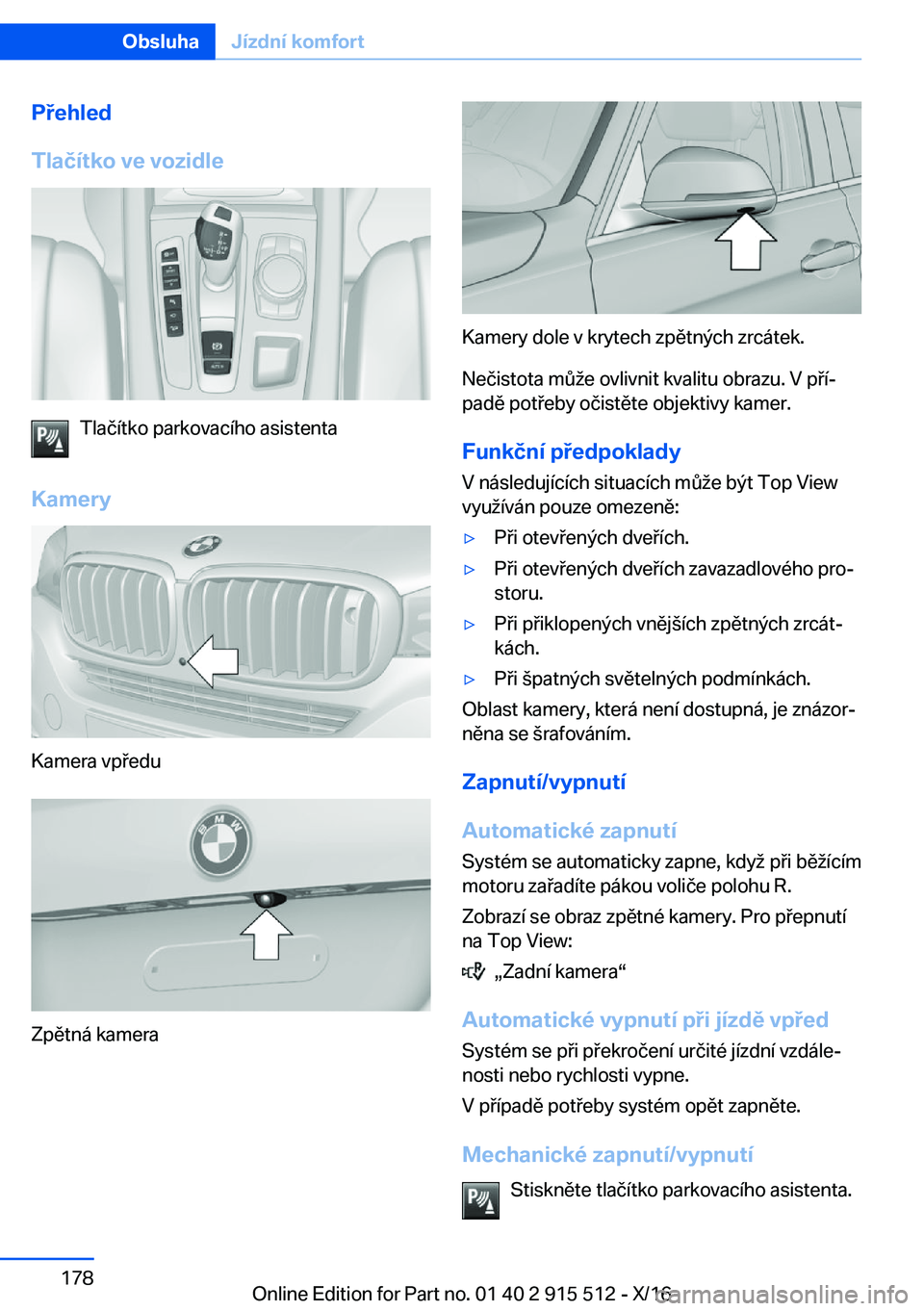 BMW X5 2017  Návod na použití (in Czech) �P�e�h�l�e�d
�T�l�a�č�