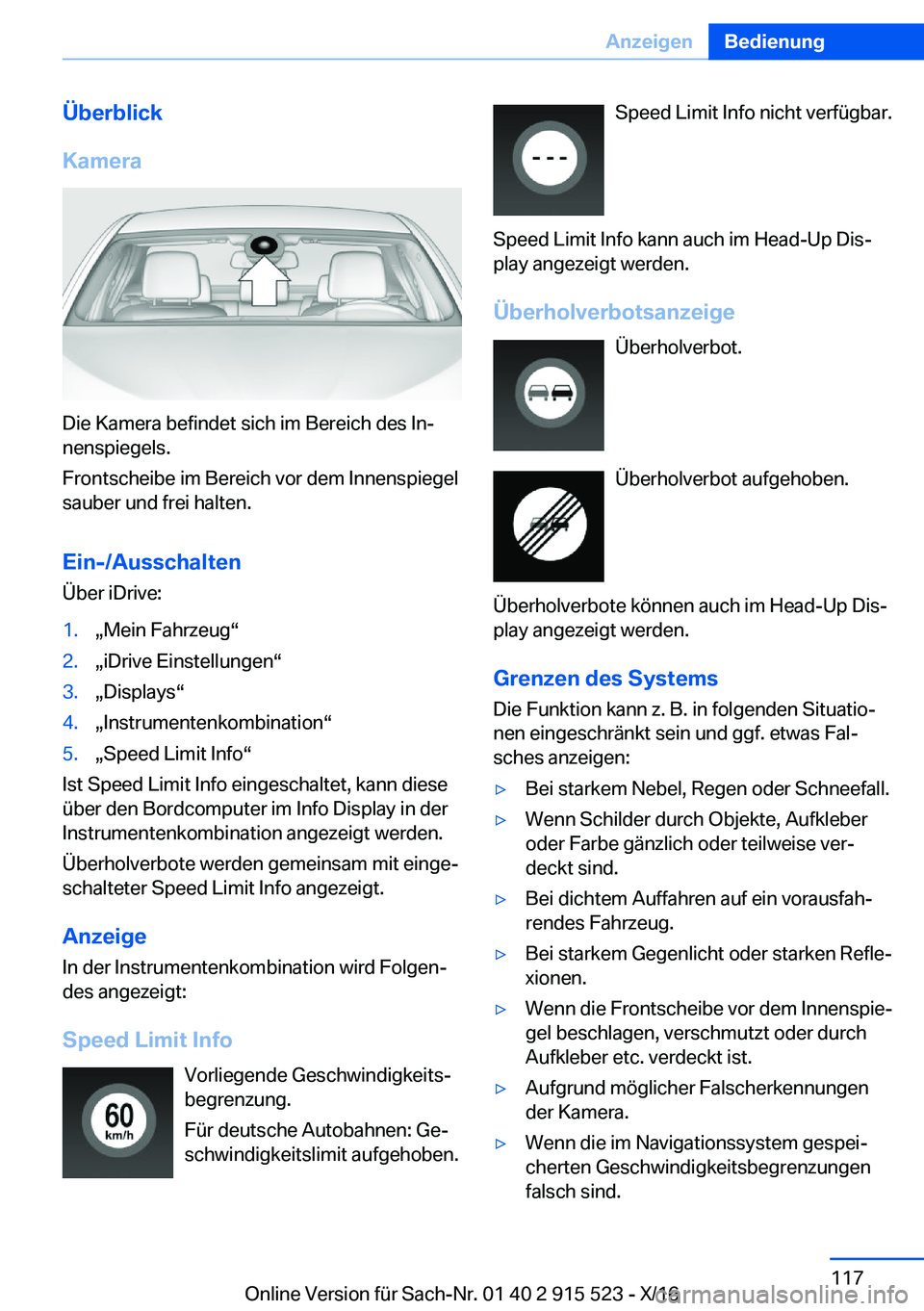 BMW X5 2017  Betriebsanleitungen (in German) �