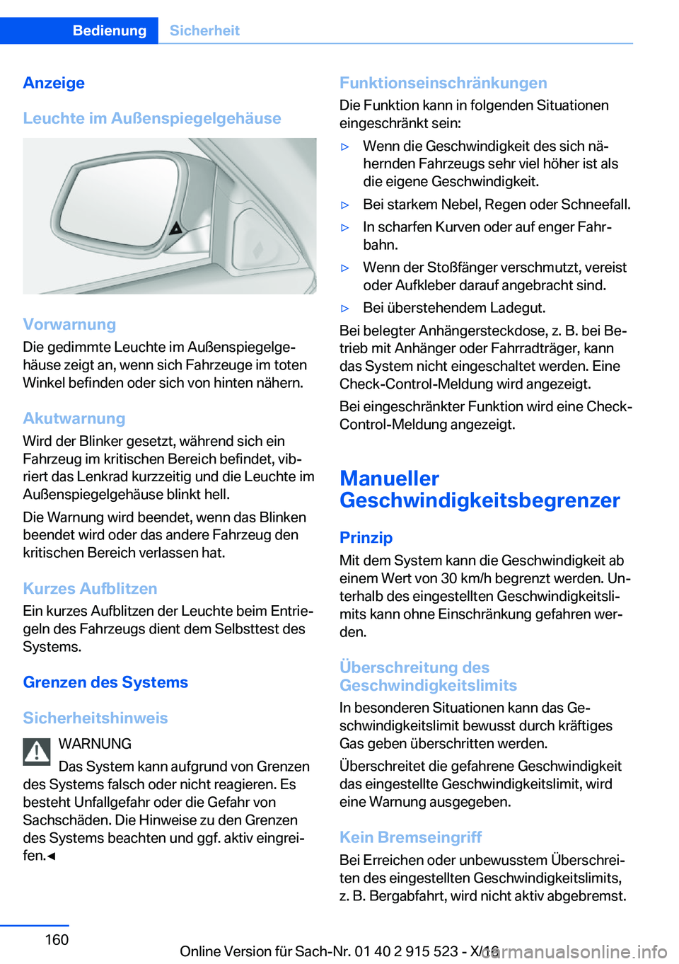 BMW X5 2017  Betriebsanleitungen (in German) �A�n�z�e�i�g�e
�L�e�u�c�h�t�e��i�m��A�u�