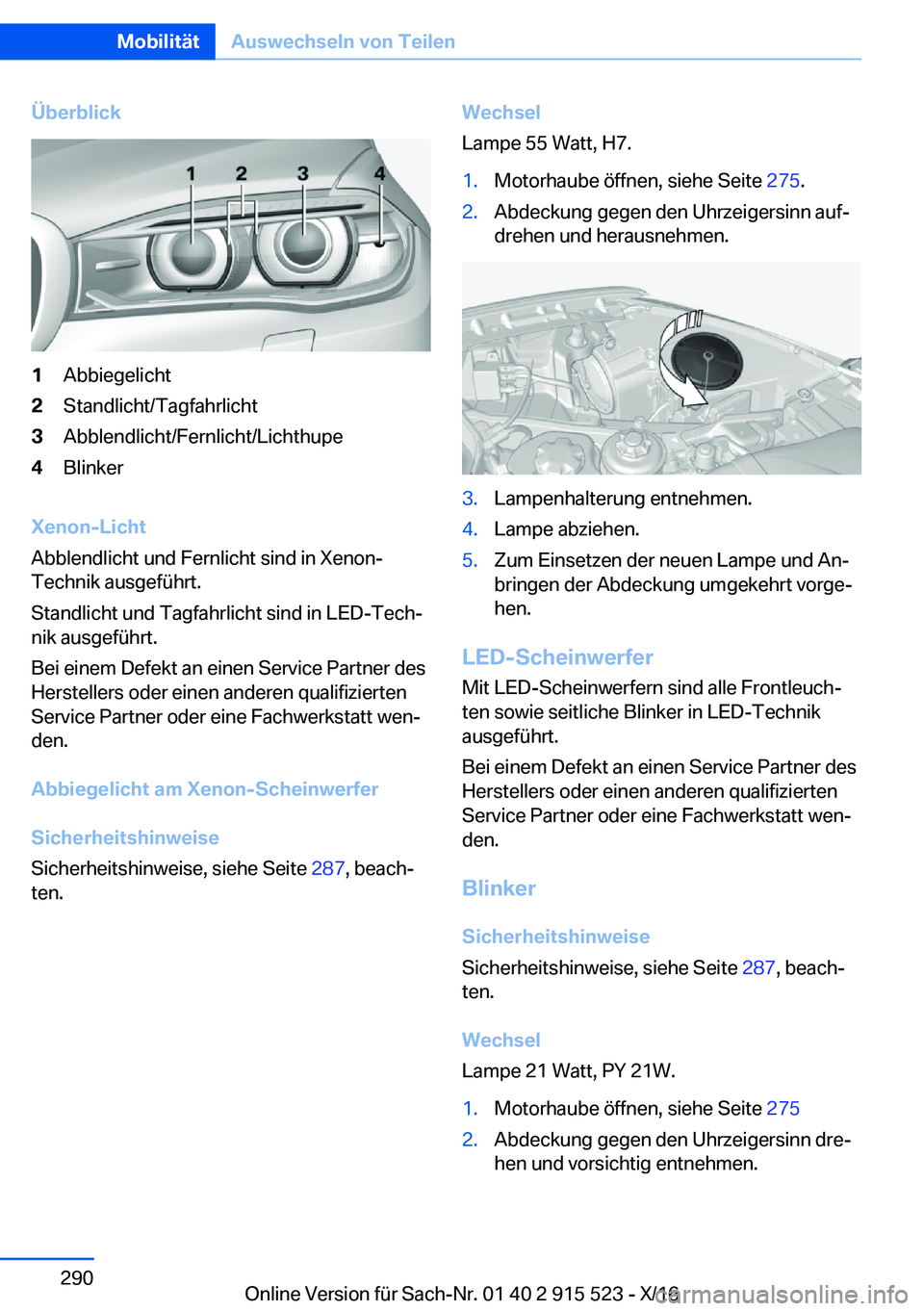 BMW X5 2017  Betriebsanleitungen (in German) �