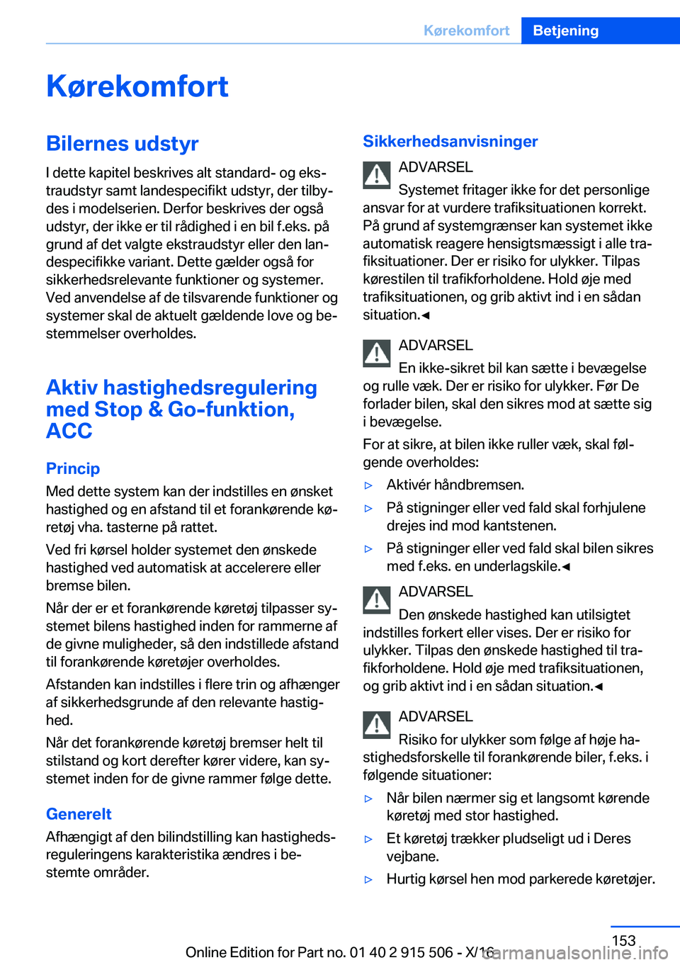 BMW X5 2017  InstruktionsbØger (in Danish)  K 