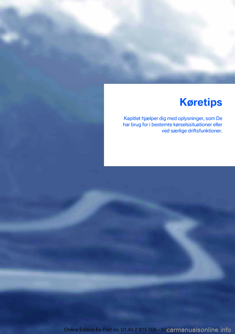 BMW X5 2017  InstruktionsbØger (in Danish)  K 