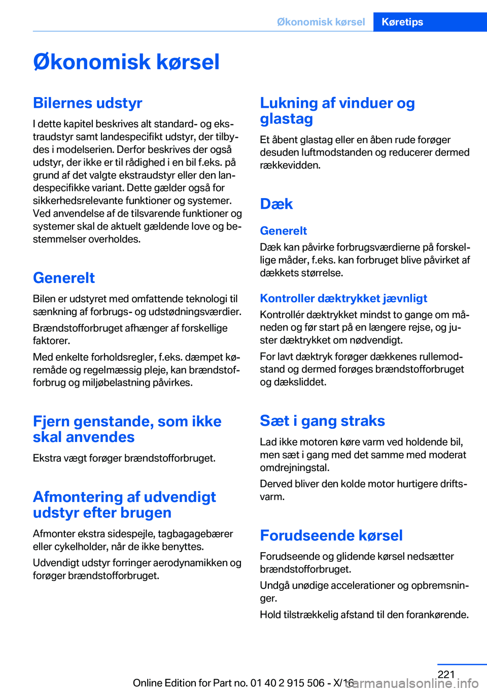 BMW X5 2017  InstruktionsbØger (in Danish) �