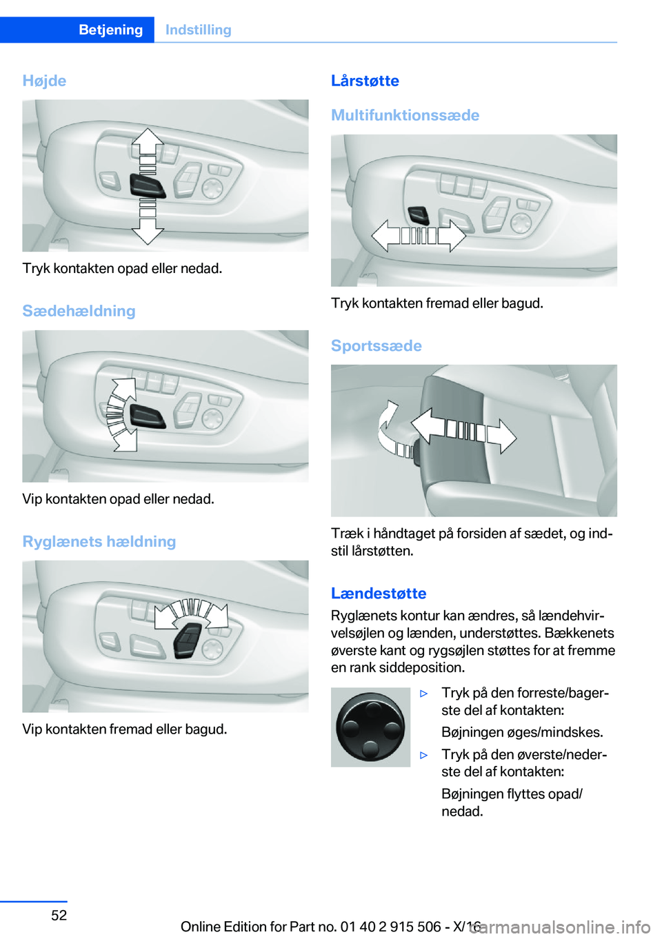 BMW X5 2017  InstruktionsbØger (in Danish) �H�