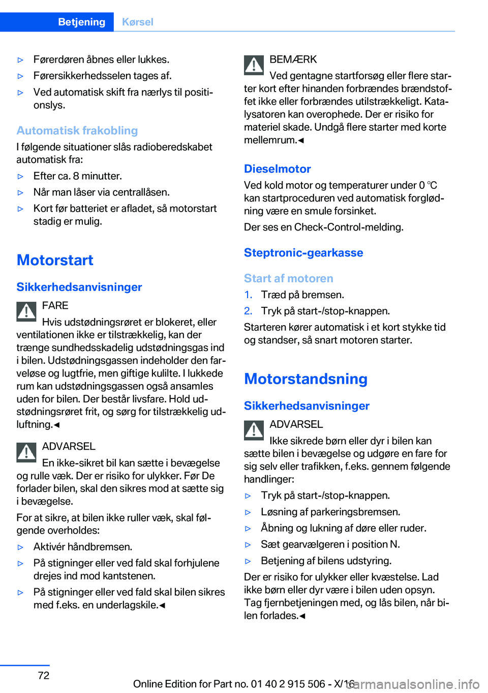 BMW X5 2017  InstruktionsbØger (in Danish) 'y�F�