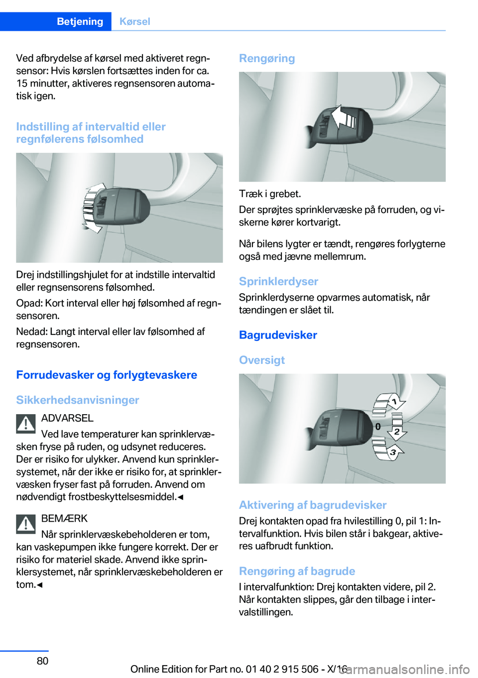 BMW X5 2017  InstruktionsbØger (in Danish) �V�e�d� �a�f�b�r�y�d�e�l�s�e� �a�f� �k�