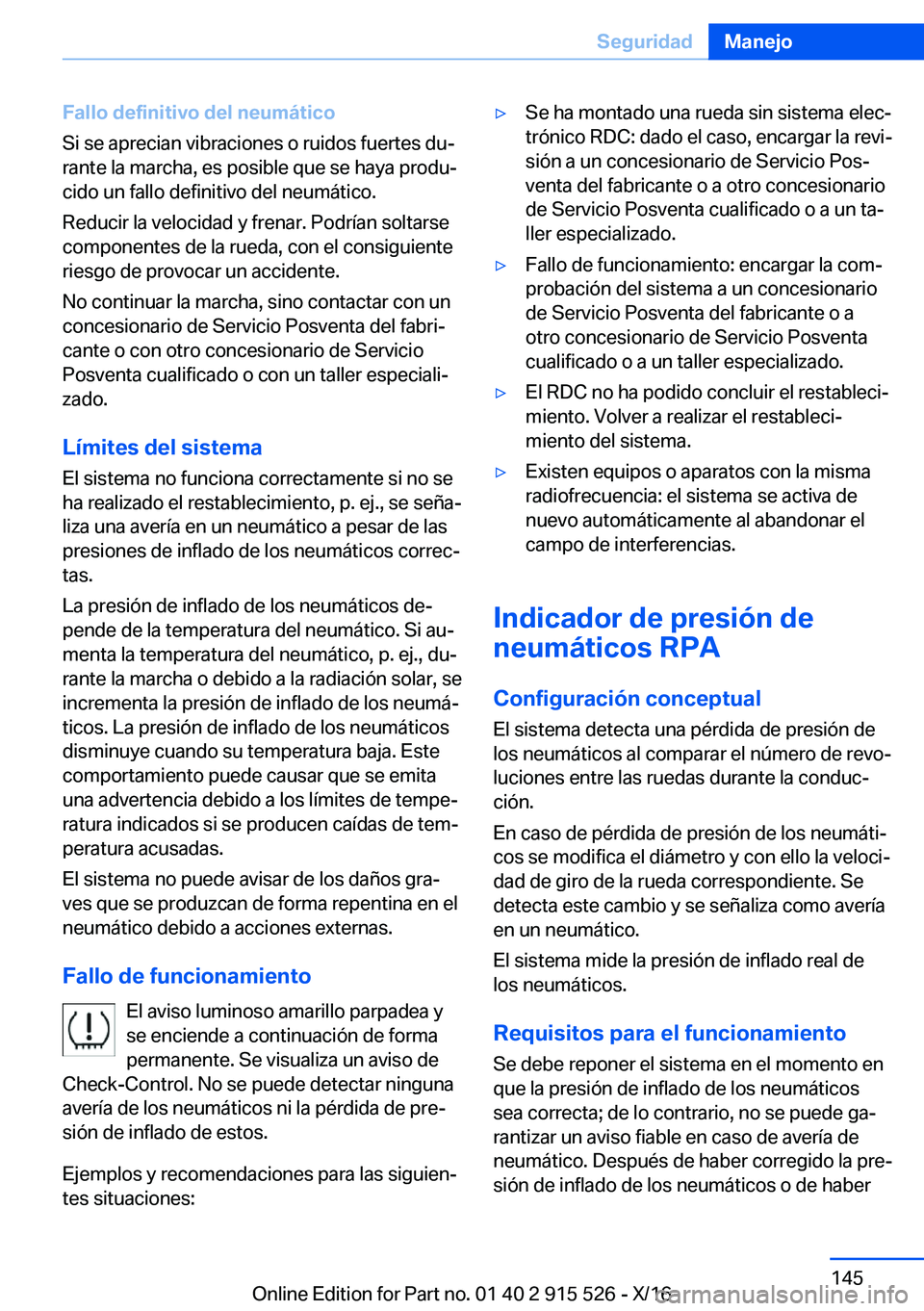 BMW X5 2017  Manuales de Empleo (in Spanish) �F�a�l�l�o��d�e�f�i�n�i�t�i�v�o��d�e�l��n�e�u�m�