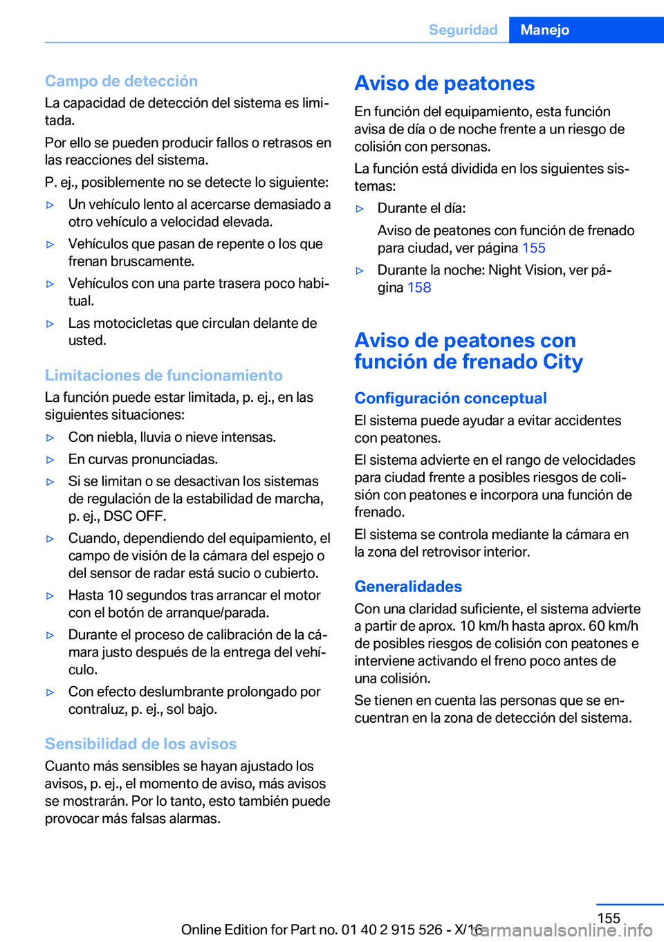 BMW X5 2017  Manuales de Empleo (in Spanish) �C�a�m�p�o��d�e��d�e�t�e�c�c�i�