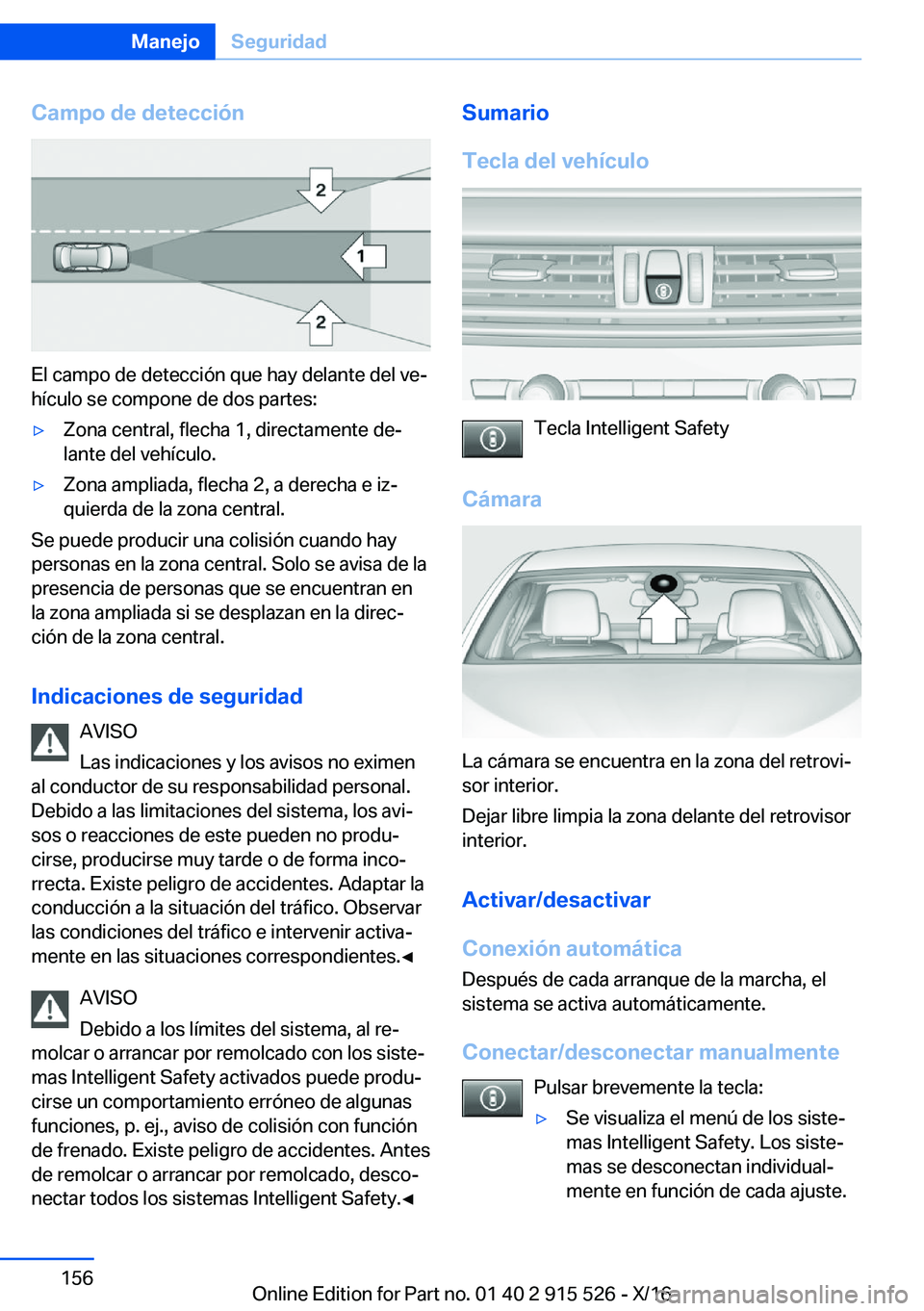 BMW X5 2017  Manuales de Empleo (in Spanish) �C�a�m�p�o��d�e��d�e�t�e�c�c�i�