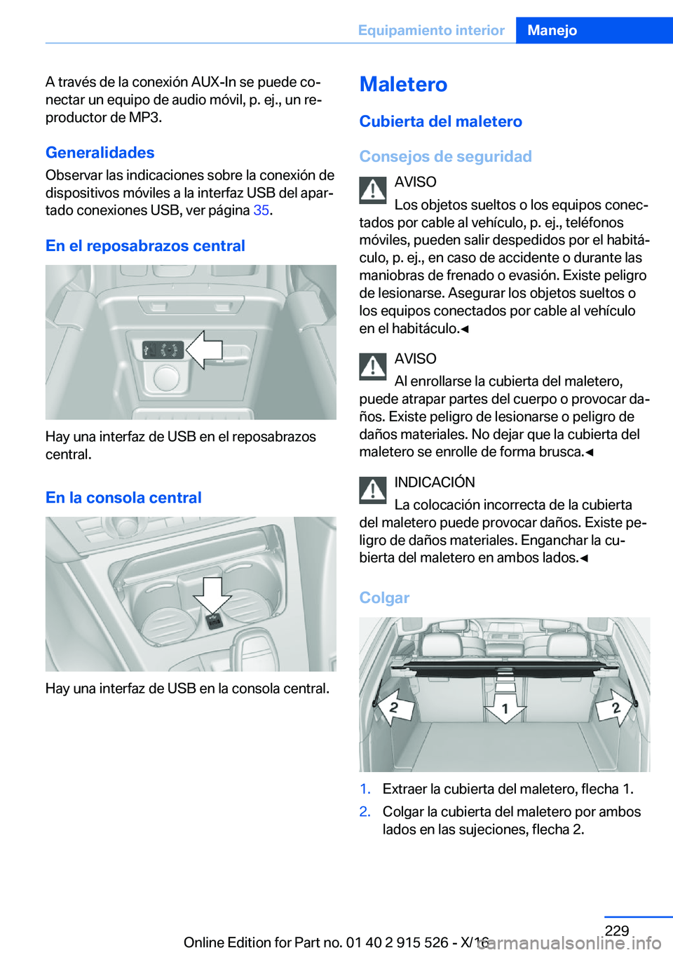 BMW X5 2017  Manuales de Empleo (in Spanish) �A� �t�r�a�v�é�s� �d�e� �l�a� �c�o�n�e�x�i�